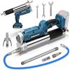 DENEWERK Pistola per Grasso a Batteria da 12000 PSI Compatibile con batterie Makita da 18 V, Include Tubo Flessibile ad Alta Pressione da 100 cm, 3 ugelli, Motore brushless e Luce LED. Perfetta per Camion