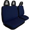 Auto Accessori Lupex - Coprisedili anteriori specifico per furgoni 3 posti universali, set copri sedili anteriori 2+1 doppio e singolo, Made In Italy (Blu Scuro, Cintura Bassa Trapuntato)