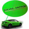 Shop4EV Emblema doppio motore - nero opaco con sottolineatura rossa, per Tesla Model Y/3, durevole ABS