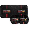 Red Bull Racing Red Bull Set parasole e coppia tendine laterali Powerbar Nero/Rosso per auto, protettivo, resistente e facile da installare, Dimensioni Parasole 147 cm x 70 cm, Dimensioni tendine 38 cm x 43 cm