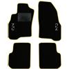 QUEMAR Tappetini Auto compatibili con Alfa Romeo Mito dal 2008 / Kit Tappeti in Moquette e Gomma su Misura (Set 2 Anteriori + 2 Posteriori) / Ricami e Colori Personalizzati (Bordo Giallo, 2 Ricami)