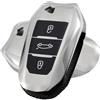 ATFIGII Custodia Chiave per 208 308 508 3008 5008 Cover per chiave per Opel Crossland X Astra ST TPU Guscio per la chiave Keyless 3 Tasti Argento-Nero
