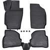 J&J AUTOMOTIVE Tappetini Auto in Gomma su Misura per Volkswagen Polo 5 6R 2009-2017, Set da 4 Pezzi, 3D - con Bordo Alto, Antiscivolo, Inodore, Colore Nero, TPE