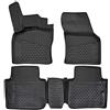 J&J AUTOMOTIVE Tappetini Auto in Gomma su Misura per Skoda Kodiaq 2016-2023, Set da 4 Pezzi, 3D - con Bordo Alto, Antiscivolo, Inodore, Colore Nero, TPE