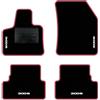QUEMAR Tappetini Auto compatibili con Peugeot 3008 II anche Hybrid 2016-2023/ Kit Tappeti Moquette e Gomma su Misura (Set 2 Anter.+2 Poster.)/Ricami e Colori Personalizzati (Bordo Fucsia, 4 Ricami)