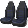 RAKTDA 2 Pezzi Auto Set Coprisedili per Nissan Juke 2019 2020 2021 2022 2023 2024, Universale in Pelle PU Impermeabile Fodere Anteriori Auto Accessori, B-Blue Line
