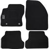 Auto Accessori Lupex | Set 4 pezzi Tappetini auto Compatibili con Focus Terza serie (2011-2018) con 2 Clip di Fissaggio | Tappeti Sagomati in Moquette con Ricamo Lato Guida | Fondo Antiscivolo