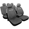 Lupex Shop Coprisedili auto compatibili con C3, Made in Italy, tessuto poliestere, set sedili completi anteriori e posteriori (Grigio Chiaro)