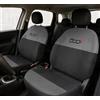 Auto Accessori Lupex | Set 13 pezzi Coprisedili Auto Compatibili con 500L 2012 al 2022, Made In Italy, Protezione Sedili Anteriori e Posteriori (Grigio Scuro - Nero, Con Nome Ricamato)