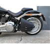 ORLETANOS Odin Black - Borsa da sella compatibile con Harley Davidson nera borse laterali custodia laterale per attrezzi in vera pelle borsa per forcellone tasca laterale borsa HD Slim Softail 2017