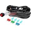 YOJZMA Kit Cavo Barra LED 12V 40A 16AWG Interruttore (per 2 faro lavoro) | Relè di potenza, fusibile a lama, 3 m (9,8 piedi), cavo autoveicoli per fuoristrada, ATV, SUV, camion, 4x4