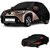 generico Telo copriauto esterni Compatibile con Toyota Aygo X 2021-2026,antivento,antipioggia,antineve,antisole impermeabile,protezione per tutte le stagioni (black orange)