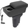 KAERGK Braccioli auto per console centrale Fiat 500 per auto Doppio spazio con portabevande 2 porte USB rapide Facile montaggio Linea nera