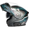 STRTG Casco Modulare Moto Bluetooth, Doppio Casco Modulare con Visiera Parasole Integrale Casco Certificato DOT Sistema di Comunicazione Interfono Integrato Radio FM Mp3 Integrato B,L59-60cm