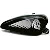 Pimastickerslab Kit 2 adesivi moto serbatoio INDIAN TESCHIO shadow rebel vulcan boulevard chief harley bob chopper old style vintage cod.1784 (090 ARGENTO, LUCIDO (glossy_lucid))