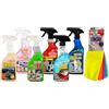 Ma-Fra Kit detergente per Trattamento Auto Interno ed Esterno. 3IN1 PLASTICA-LAST TOUCH-HP 12 - CERCHI & GOMME - GLASS CLEANER - Trattamento TESSUTTI 3IN1 INSIEME 7 PANNI MICROFIBRA MULTIUSO 30x35 cm