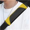 povtii 2 coperture per cintura di sicurezza auto, in fibra di carbonio, imbottiture per cinture di sicurezza, protezioni per collo e spalle, accessori universali per auto (nero e giallo)