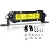 RIGIDON 10cm 15W Barra luminosa a LED 12V 24V riga Unica Fari Luce di Lavoro Faretto Fendinebbia Impermeabile per Fuoristrada Off Road 4x4 4WD SUV ATV UTV Camion Veicoli, 3000K Giallo Luci di guida