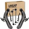 kW&HP KIT 6PZ BRACCI BRACCETTI TRAPEZI OSCILLANTI, BIELLETTE E TESTINE STERZO ANTERIORI DX/SX COMPATIBILE CON QASHQAI/QASHQAI +2 I