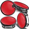 SkinoEu 4 x 75mm Coprimozzo Copricerchi Tappi Ruota Cerchi Lega Ricambio Compatibili per Mercedes Benz 6470207 / B66470200 Nero Rosso CM 5