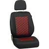 Zakschneider Coprisedile Per Iveco Daily - Coprisedile Anteriore Sedile Del Conducente - Colore Premium Nero con un Effetto 3D Rosso