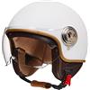 GAORUTOCasco integrale Brain - Casco DOT/ECE per moto retrò, Cruiser, Chopper, Scooter, Crash, Jet semiguscio uomo Donna E,54~61CM