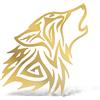 ERREINGE Sticker LUPO TRIBALE ORO DX Adesivo prespaziato in PVC per Decalcomania Parete Murale Auto Moto Casco Camper Laptop - cm 35