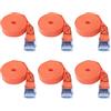 Bseical 6× cinghia cricchetto, cinghie di fissaggio, Cinghie di Tensione，Cinghie Per Bagagli Per Valigie, Usato per Bici Portapacchi, Kayak, Moto E Auto, Carico Resistenza, regolabile (arancia, 25 mm * 2m)