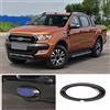 DIYUCAR Rivestimento della copertura del telaio del logo dell'anello del distintivo posteriore dell'automobile in plastica ABS per accessori auto Ford Ranger 2015-2021 (nero lucido)