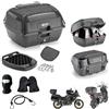 MOTO SPORT MONDO COMPATIBILE CON MOTO GUZZI V7 RACER 750 BAULETTO B45B+ VALIGIA MONOLOCK 45LT TUTTO NERO BAULE CON RETE ELASTICA+SCHIENALINO+TAPPETINO+PIASTRA+KIT MONTAGGIO