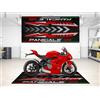 wibeart Tappetino da parcheggio MPM per Moto Panigale V4, Lavabile, Antiscivolo, Resistente all'olio e all'Acqua, per Garage, Showroom e Officina | Dimensioni 2: 102 x 47/260 x 120 cm
