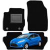 OFFICINE MILANO IL TUO STILE IN AUTO. 4 Tappetini in Moquette con Bottoni A CHIAVE per Ford Fiesta Compatibile con Modelli dal 2008 al 2017, Fondo Impermeabile e Antiscivolo con Battitacco in PVC - Made in Italy - OFFICINE MILANO