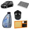 OP Kit tagliando 3 filtri + 4L olio Q8 5W30 per Skoda Roomster Praktik 1.4 benzina 2006-2015