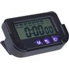 Baceyong Orologio Digitale LCD, Mini Orologio da Auto ABS, Cronografo da Tavolo, Orologio Elettronico da Auto per Veicolo, Casa, Ufficio, Viaggio con Cuscinetto Adesivo - Nero