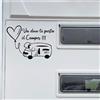 Generico Adesivo sticker camper frase frasi AMORE CAMPER PASSIONE MARE -caravan roulotte- accessori grafiche fiancata scegli colore cod.1978 (070 Nero, cm 57 x 40)