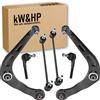 kW&HP KIT 6 PEZZI BRACCI BRACCETTI BIELLETTE E TESTINE DELLO STERZO ASSALE ANTERIORE PER 206