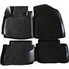 J&J AUTOMOTIVE Tappetini Auto in Gomma su Misura per Kia Picanto 2011-2017, Set da 4 Pezzi, Bordo Alto 4 cm, Antiscivolo, Inodore, Colore Nero