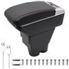 KAERGK Bracciolo per Auto per Peugeot 207 Console Centrale Dell'auto Doppio Strato di Spazio con Portabicchieri 7 Porte USB Portaoggetti Posteriore Facile da Montare (Linea Rossa)