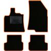 QUEMAR Tappetini Auto per Dacia Sandero, Bordo Arancio, 0 Ricami | anche Stepway / dal 2021 / Kit Tappeti Moquette e Gomma su Misura / Set 2 Anteriori +2 Post./ Ricami e Colori Personalizzati