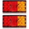 RFSHOP Gruppo Fanale Posteriore 12 LED Fanale Posteriore, Luce Di Stop, Luce Di Retromarcia, Per Auto, Camion, Rimorchio, Trattore, Autobus, ATV, Camper, Furgone, 12V 24V