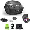 MOTO SPORT MONDO COMPATIBILE CON YAMAHA X-MAX 300 AB BAULETTO PER PORTAPACCHI POSTERIORE MOTO SCOOTER BAULE B360NT2 TECH 39 LT + PIASTRA CAPIENZA 2 CASCHI JET O 1 CASCO INTEGRALE/MODULARE