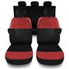 Susy Shop Coprisedili Compatibili Per 500X, Design Sportivo,Set Di Fodere Auto Completo Anteriore e Posteriore Con Logo Ricamato MADE IN ITALY (Nero/Rosso)
