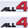 Generic 2 adesivi per badge auto con emblema ALL4 (nero rosso)