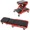 myself 21 Shop® Carrello/Carrellino/Lettino sottoauto 2 in 1 Sgabello da Officina Lettino Riparazioni Max 150 kg per Meccanico/Officina con materassino e poggia Testa