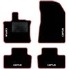 QUEMAR Tappetini Auto compatibili con Renault Captur II dal 2020 anche E-Tech Plug-in Hybrid/Kit Tappeti Moquette e Gomma su Misura (Set 4pz)/ Ricami e Colori Personalizz. (Bordo Fucsia, 4 Ricami)