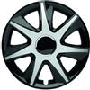 Albrecht Auto-Zubehör Albrecht Copricerchi 14 pollici nero/argento neri per cerchioni in acciaio - Borchie pollici Run in plastica di alta qualità con rivestimento a strati - Made in EU