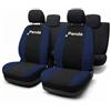 Lupex Shop Copri-sedili Auto Compatibili Panda Seconda Serie (mod.169) Versione Intera Nero Blu Scuro Set Copri-Sedile Anteriori e Posteriori Logo Ricamato Airbag Compatibile Accessori Auto