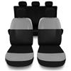 Susy Shop Coprisedili Compatibili Per Panda 2 e 3 Serie, Set Completo, Fodere Auto Anteriori E Posteriori, Lavorazione MADE IN ITALY (GRIGIO/NERO, POSTERIORE 50/50)
