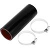 A ABSOPRO 1 Set 45mm/1.77 ID 150mm/5.91 Lunghezza 0 Gradi Nero Rosso Tubo in Silicone per Auto con Morsetti Tubo del Refrigerante Universale