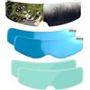 HOPASRISEE Pellicola antiappannamento fotocromatica per casco, Pellicola antiappannamento per scudo universale per casco, per visiera con visiera antipioggia(Anti-fog+Anti-rain 2 sets)